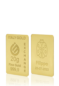 Lingotto Oro 24Kt da 20 gr. Coccinella portafortuna  - Idea Regalo Portafortuna - IGE: Italy Gold Exchange